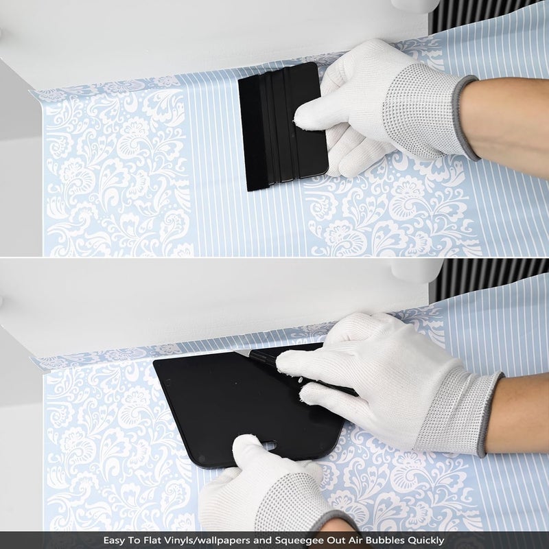 Ehdis طقم أدوات تنعيم ورق الجدران مع أسطوانة إسفنجية، مكشطة فينيل، أداة قطع للورق اللاصق، فيلم تظليل النوافذ، ملصقات، تركيب الرسومات - Image 5